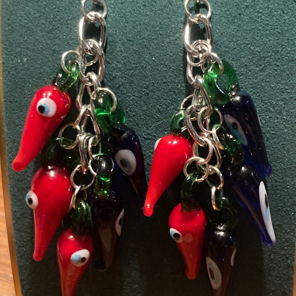 Handmade DOTD Evil Eye Chili Earrings